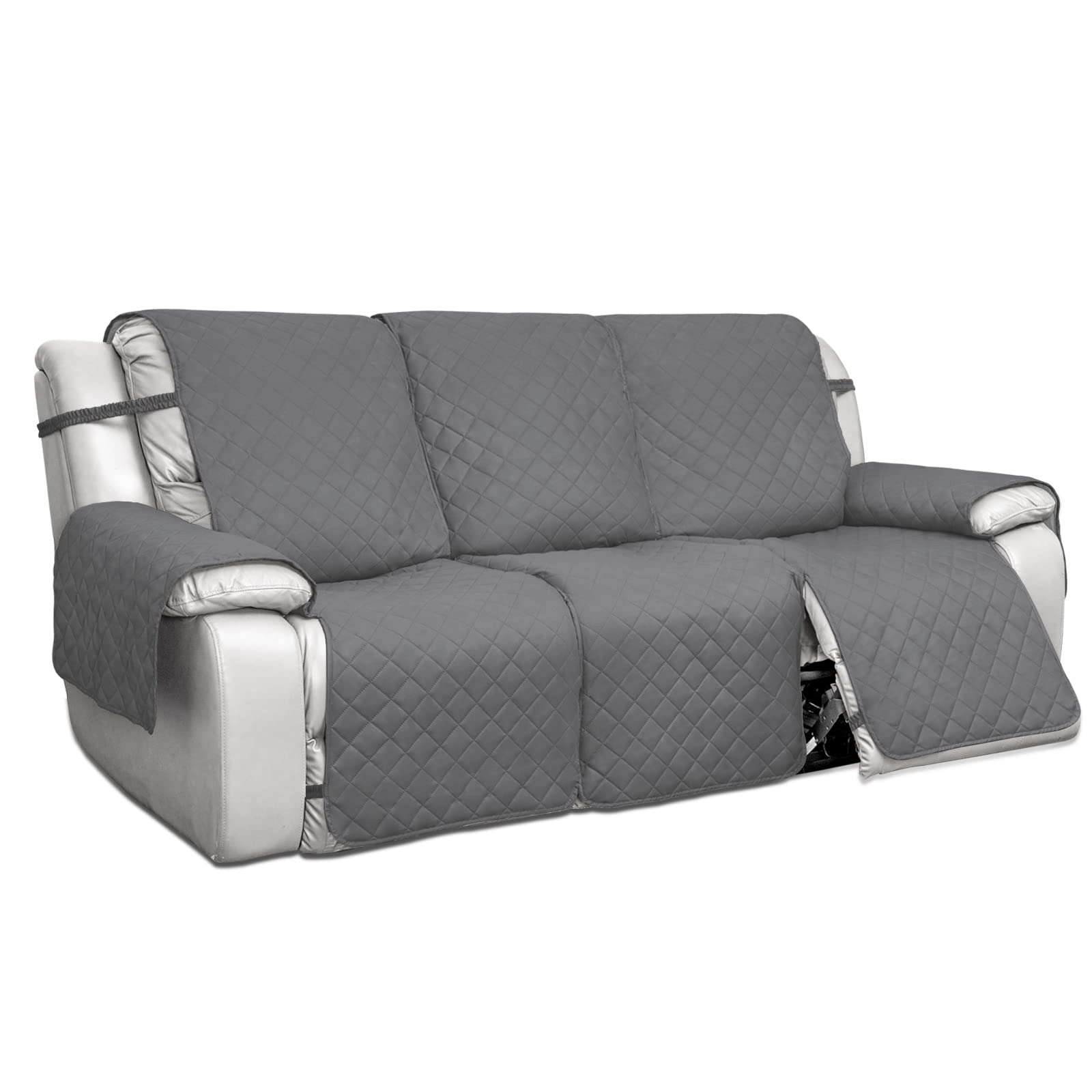 PureFit Water Resistant Reversible Sofa Covers for Reclining Sofa - Non Slip Split Recliner Couch Cover for 3 Cushion Couch, Was