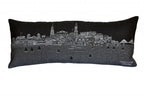 HomeRoots Grey 35' Black Charleston Nighttime Skyline Lumbar Decorative Pillow