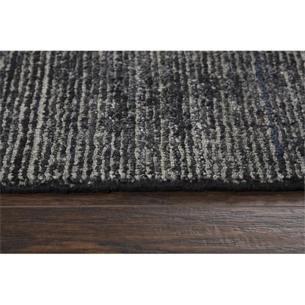 Rizzy Home Alora Decor Demure 5' X 8' Solid Black/Charcoal Hand-Loomed Area Rug