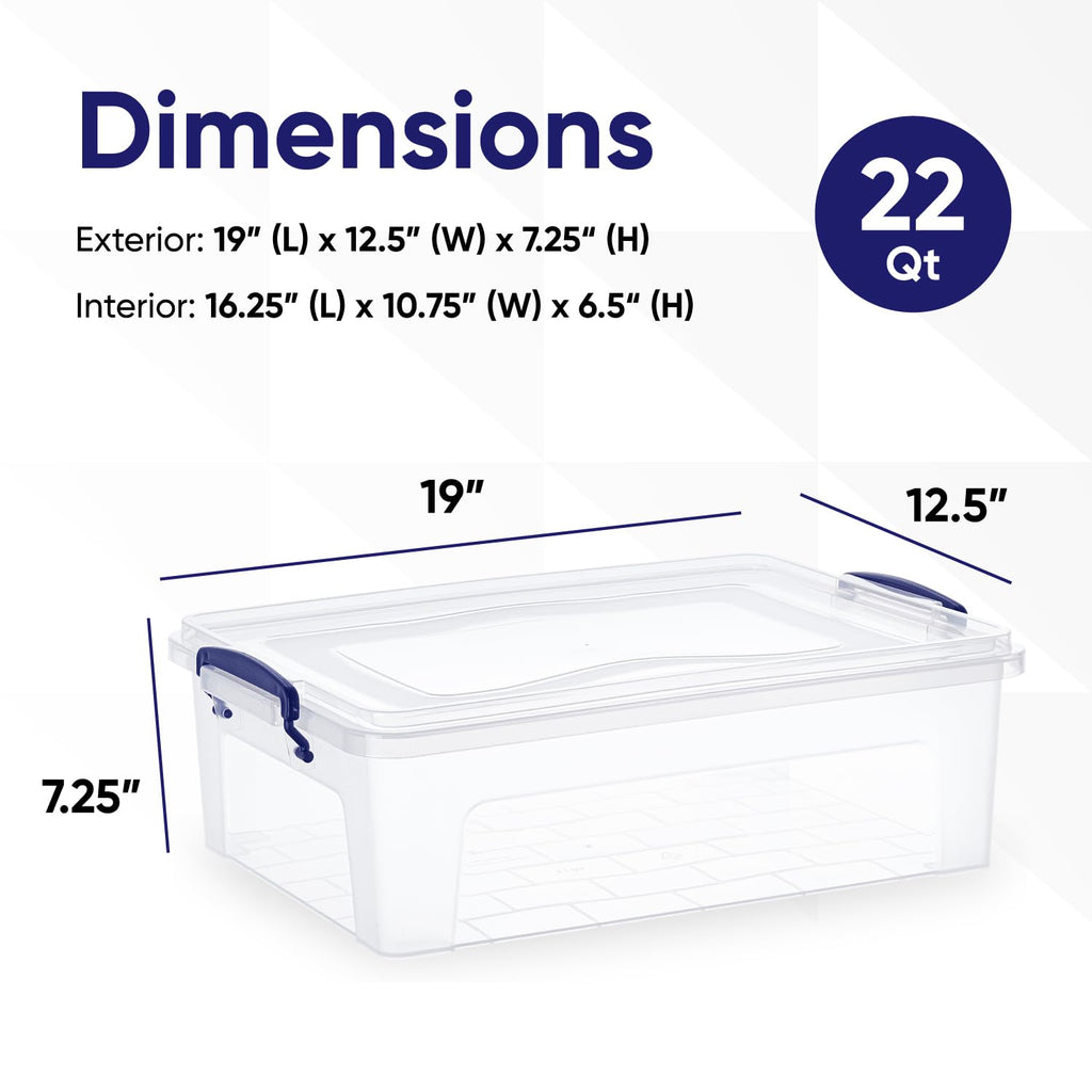 Superio Storage Bins With Lids, Clear Plastic Containers For Organizing, Stackable Totes, Bpa Free, Odor Free, Organizer Boxes F