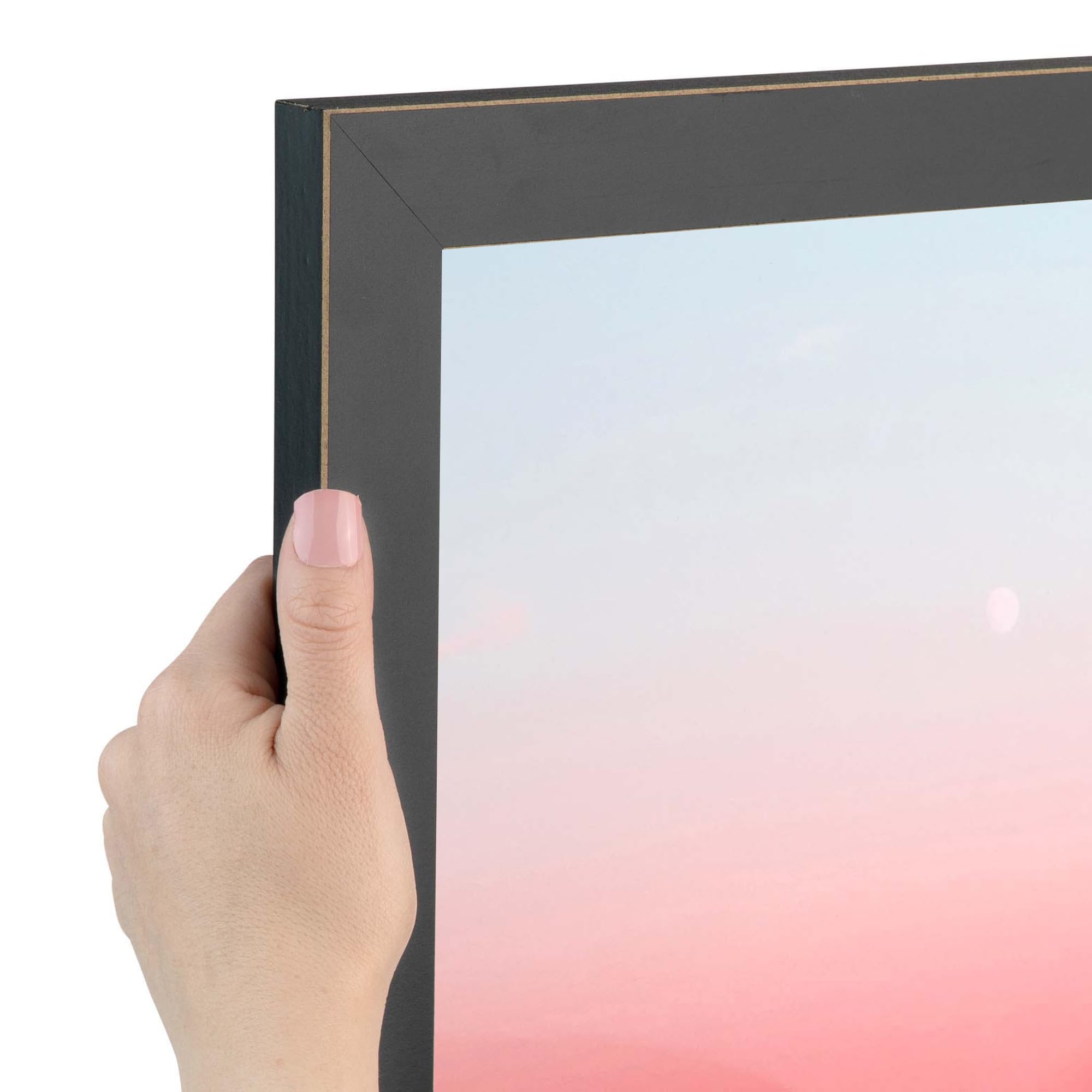 ArtToFrames 7x37 Inch Black Picture Frame, This 1.25 Inch Custom MDF Poster Frame is Raw Edge Black, Great for Your Art or Photo