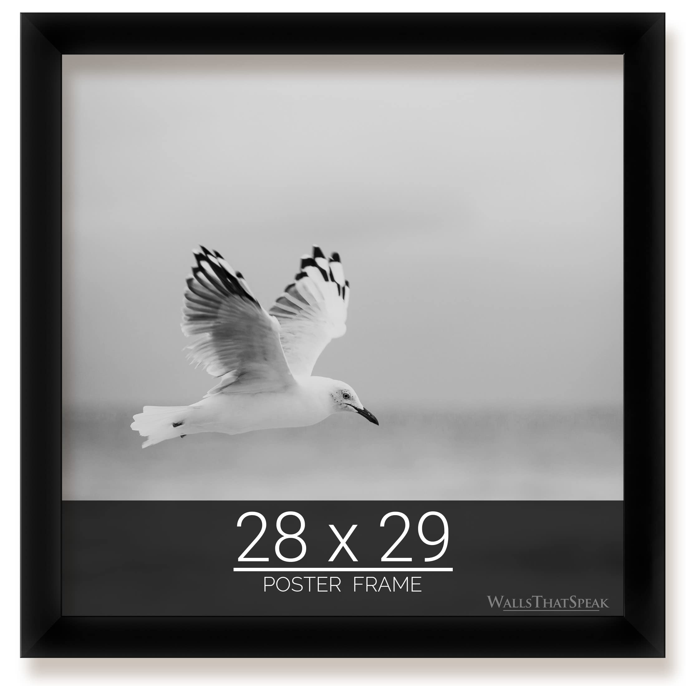 wallsthatspeak 28x29 Black Picture Frame for Puzzles Posters Photos or Artwork