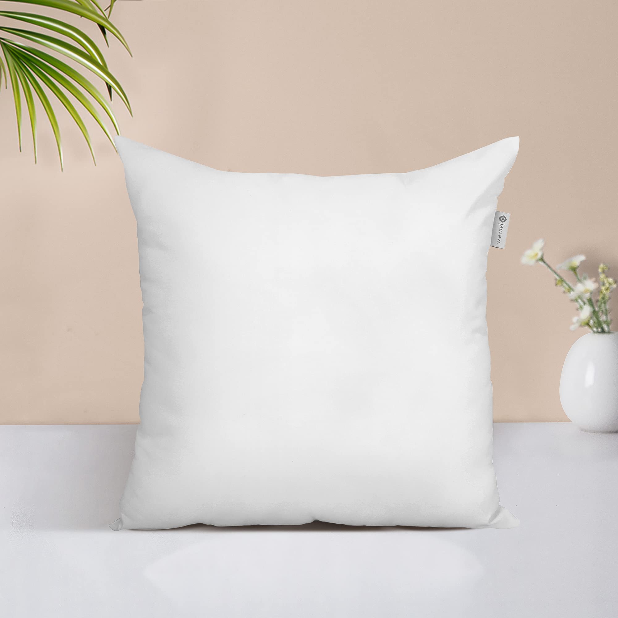 Acanva Throw Pillow Insert Premium Stuffer Sham Square Form For Decorative Cushion Bed Couch Sofa Chair, 24X24(1 Count), White