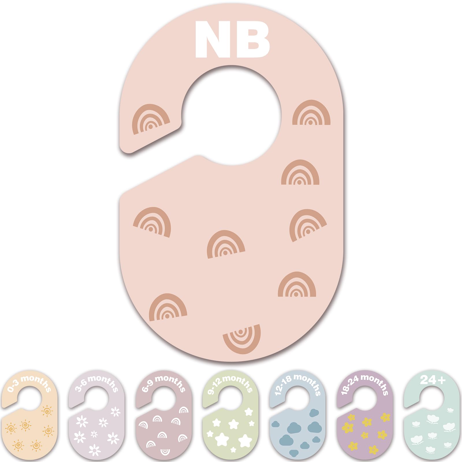 Hepertise Baby Closet Dividers, 1 Set of 8 - Durable Plastic Baby Clothes Organizer for Nursery Closet, Double-Sided Dividers fo