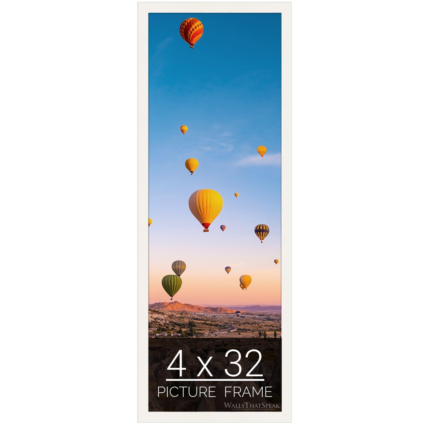 wallsthatspeak 4x32 white Picture Frame for Puzzles Posters Photos or Artwork
