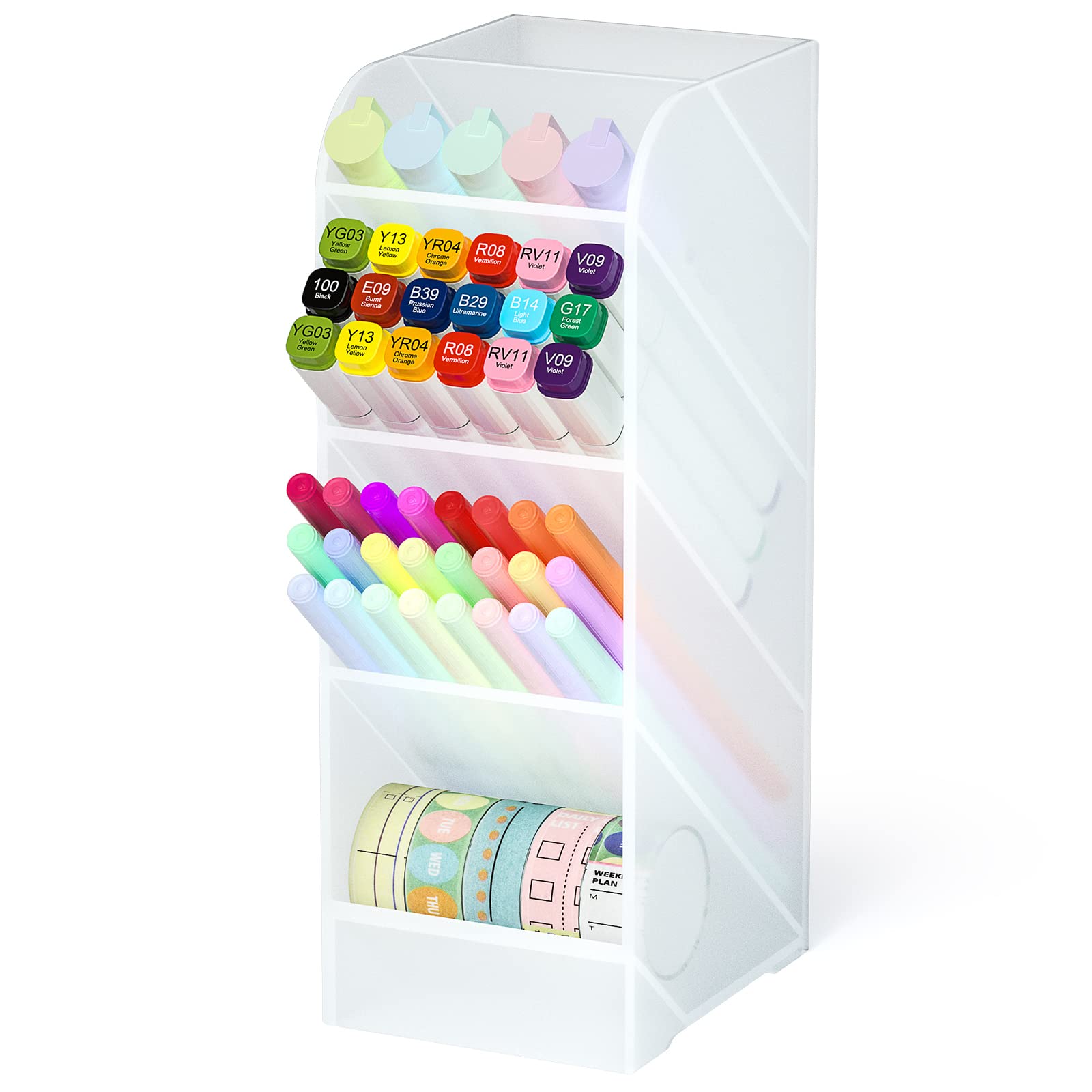 Asten Pen Holder, Pencil Holder For Desk, Pen Organizer For Office, School, Desktop, Large Capacity Pen Storage Organizer With 5