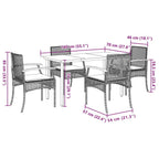vidaXL Garden Furniture Set with Cushions 5 Pieces, Table and Chairs, Relaxing Armchairs, Seats for Patio Terrace, Synthetic Rattan Black