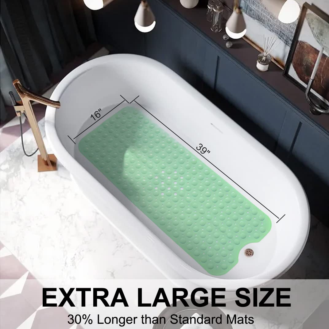 Tree Bud Bathtub Mats For Shower Tub Non-Slip Bath Mat 39 X 16 Inch Extra Long Shower Mat, Bath Tub Mat For Bathroom With Machin