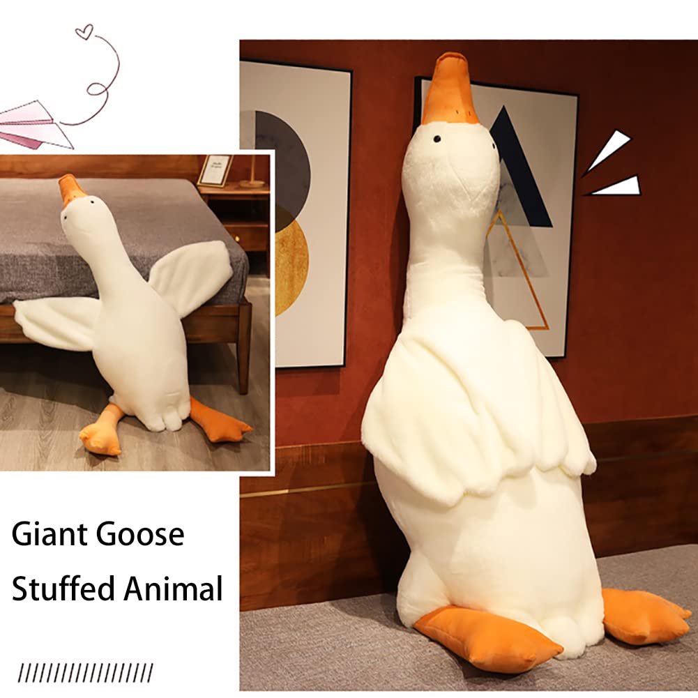 Srutirbo Giant White Goose Plush - 20 Soft Furry Swan Stuffed Animal Pillow, Perfect Hugging Gift for All Ages