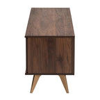 Baxton Studio Graceland Mid-Century Modern Transitional Walnut Brown Finished Wood 2-Door TV Stand