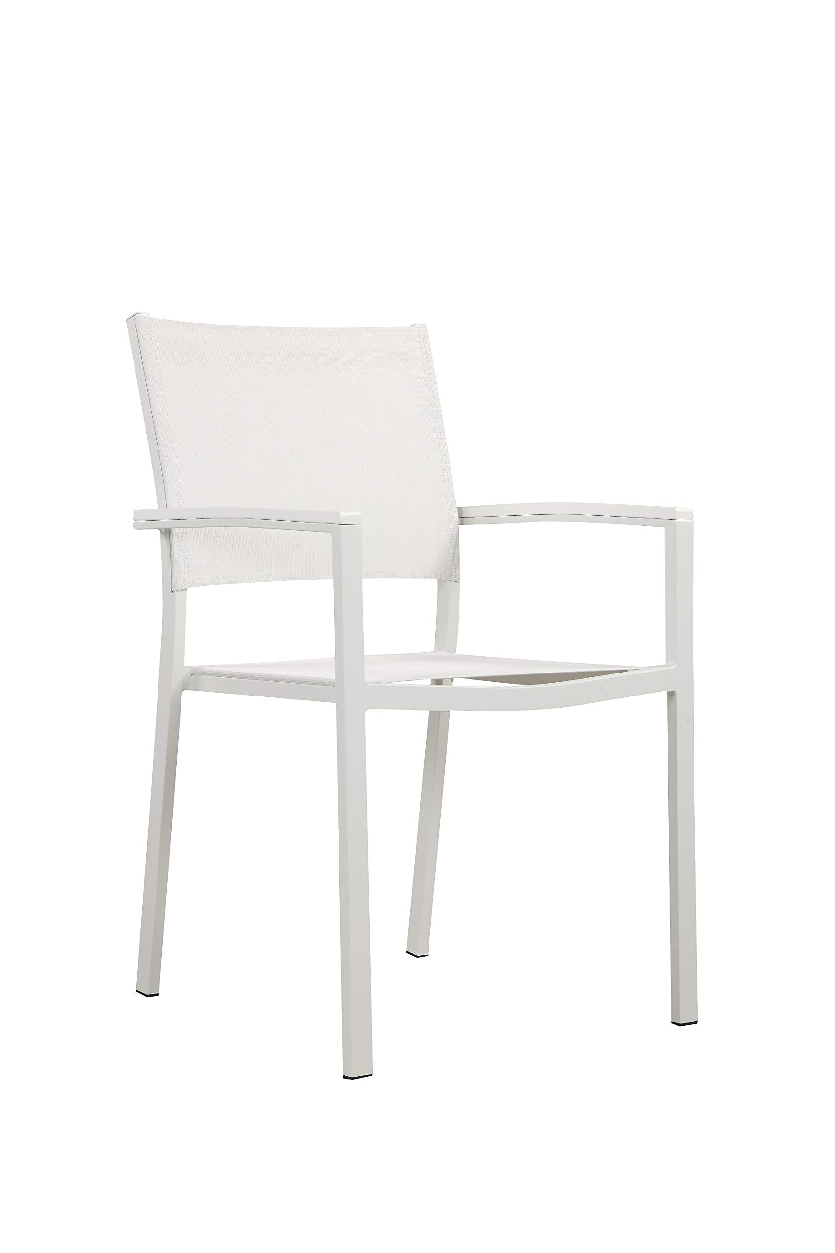 Pangea Home MIAMI 6AC WHT Dining Chairs Aluminum White