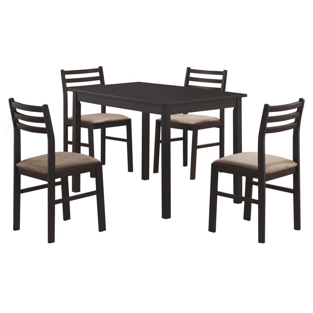 Monarch Specialties Veneer 5-Piece Dining Set, Cappuccino