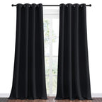 Nicetown Halloween Patio Blackout Curtain Shades, 2 Panels, 55 Inches X 102 Inches, Black, Summer Home Decoration Thermal Insula