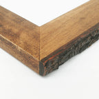 Ikeree 4X4 Rustic Picture Frames With Natural Bark Edges, Brown Wood Photo Frame For Tabletop Or Wall Mounting Display