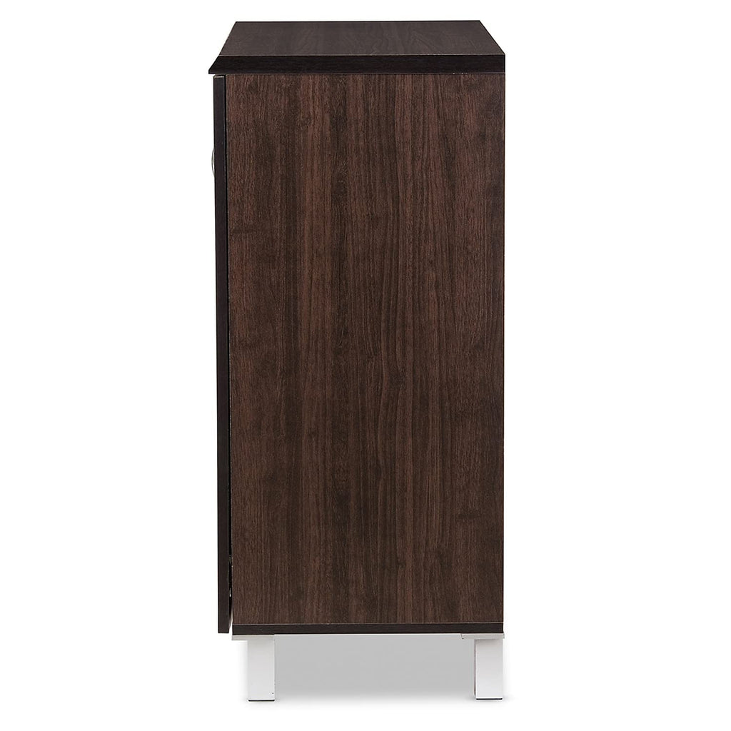 Baxton Studio Excel 35.1-inch High 2-Shelf Storage Cabinet, Dark Brown (119-6498-HiT)