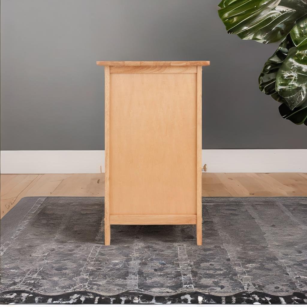 Ergode Wood Eugene Accent Table - Versatile & Timeless Design, Clear Lacquer Finish, Pull-Out Drawer & Bottom Compartment, Easy Assembly - 18.9' W x 14.96' D x 25' H