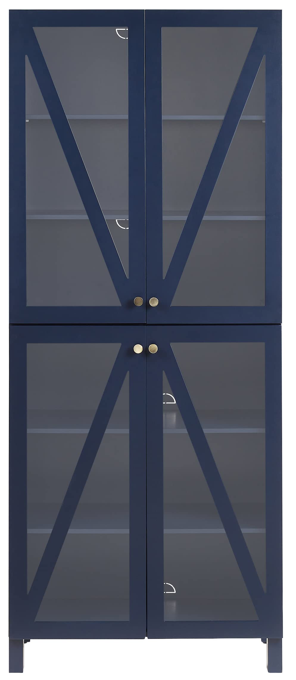 Crosley Furniture Cassai Tall Pantry Storage Cabinet With Shelves, Kitchen, Dining, Or Laundry Room, Navy