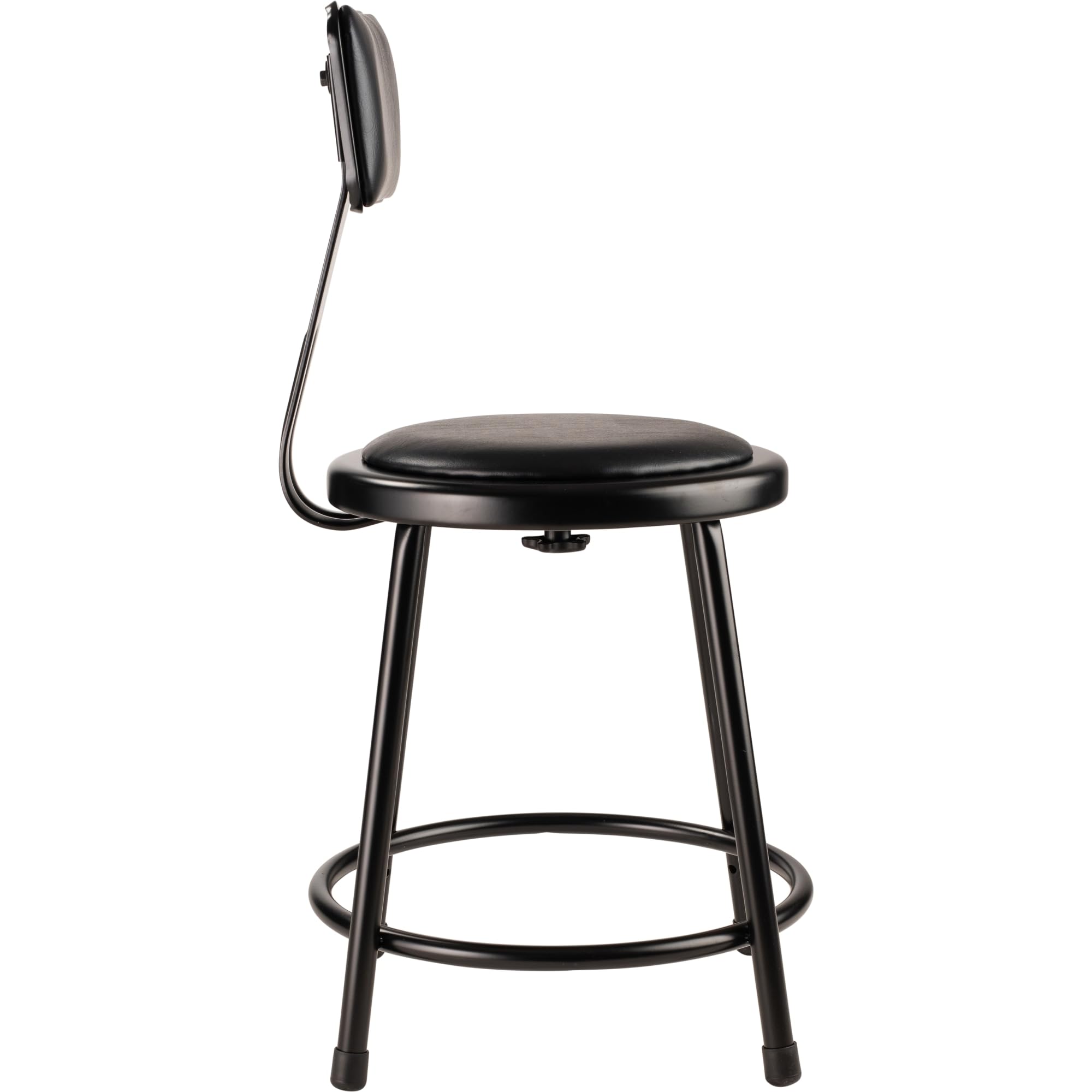 NPS 18" Heavy Duty Vinyl Padded Steel Stool with Backrest