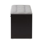 Baxton Studio Modern Shoe Storage Bench, Light Grey and Espresso Brown (143-8079-HiT)