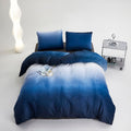 CLOTHKNOW Blue White Velvet Comforter Set Full 3Pcs Gradient Blue White Bedding Comforter Sets Blue Comforter Full Size Soft Dar