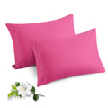 Horbaunal 2 Pack Microfiber Pillowcases Queen Size Hot Pink Bed Pillow Cases with Envelope Closure, 1800 Thread Count Soft & Shr