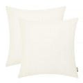 Brawarm Chenille Throw Pillow Covers 16X16 Inches - Cream Chenille Pillow Covers Pack Of 2, Solid Dyed Soft Chenille Pillow Case
