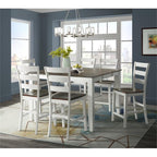 Intercon Kona 54" Gathering Butterfly Leaf, 4 Legs, Gray & White Counter Tables
