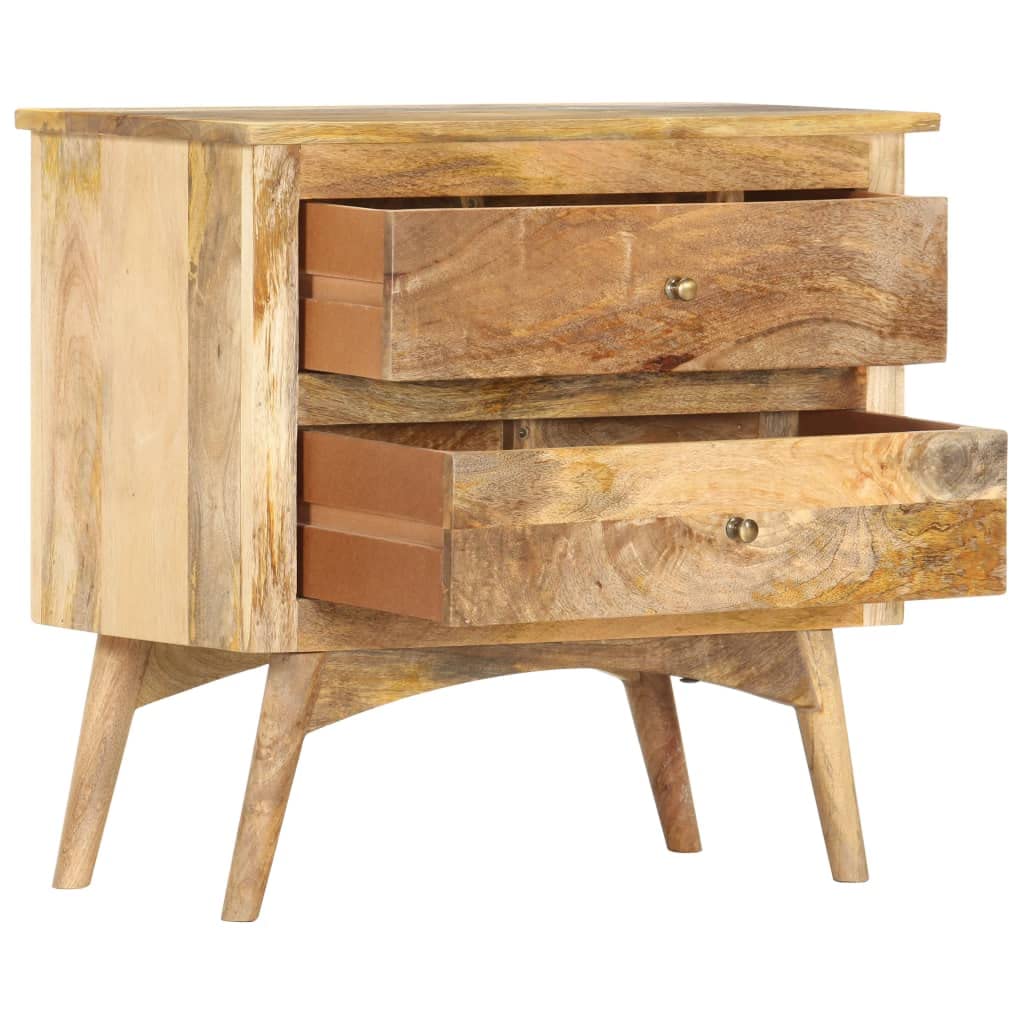 vidaXL Solid Wood Mango Bedside Cabinet Bed Side Sofa Table Sideboard Storage Shelf Telephone Nightstand Wooden Home Bedroom Furniture