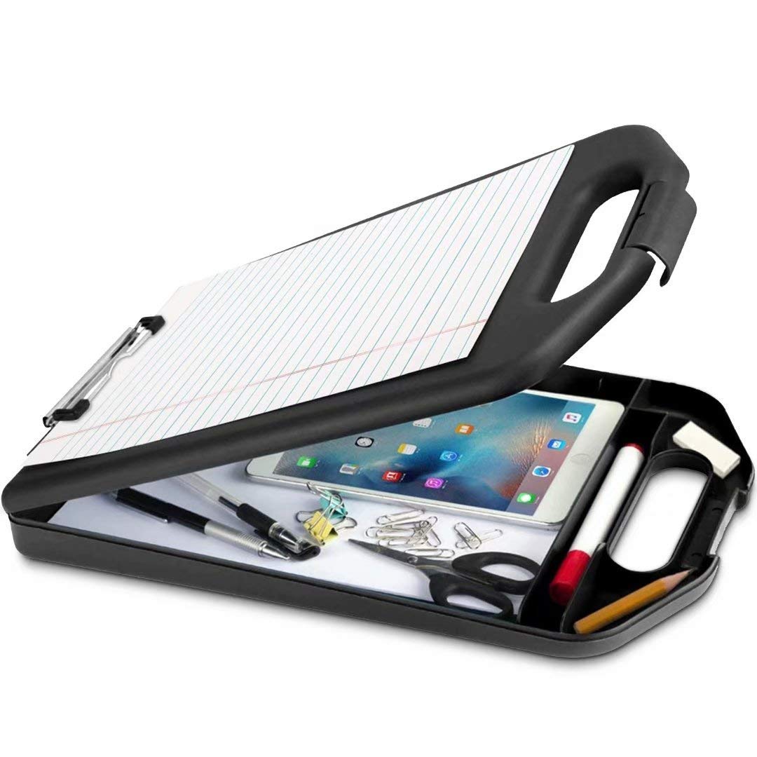 Sunnyclip Storage Clipboard With Handle, Plastic Compartment Hold 200 Letter Sized Paper,Heavy Duty Sturdier Smooth Writing Port