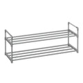 Songmics Shoe Rack, 2 Tier Shoe Organizer, Metal Shoe Storage Shelf For 10 Pairs Of Shoes, Easy To Assemble, Entryway, Grey Ulsa012G01