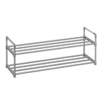 Songmics Shoe Rack, 2 Tier Shoe Organizer, Metal Shoe Storage Shelf For 10 Pairs Of Shoes, Easy To Assemble, Entryway, Grey Ulsa012G01