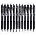 Writon Retractable Gel Pens, Comfort Grip, 0.7Mm Fine Point, Black Ink, 12 Pack