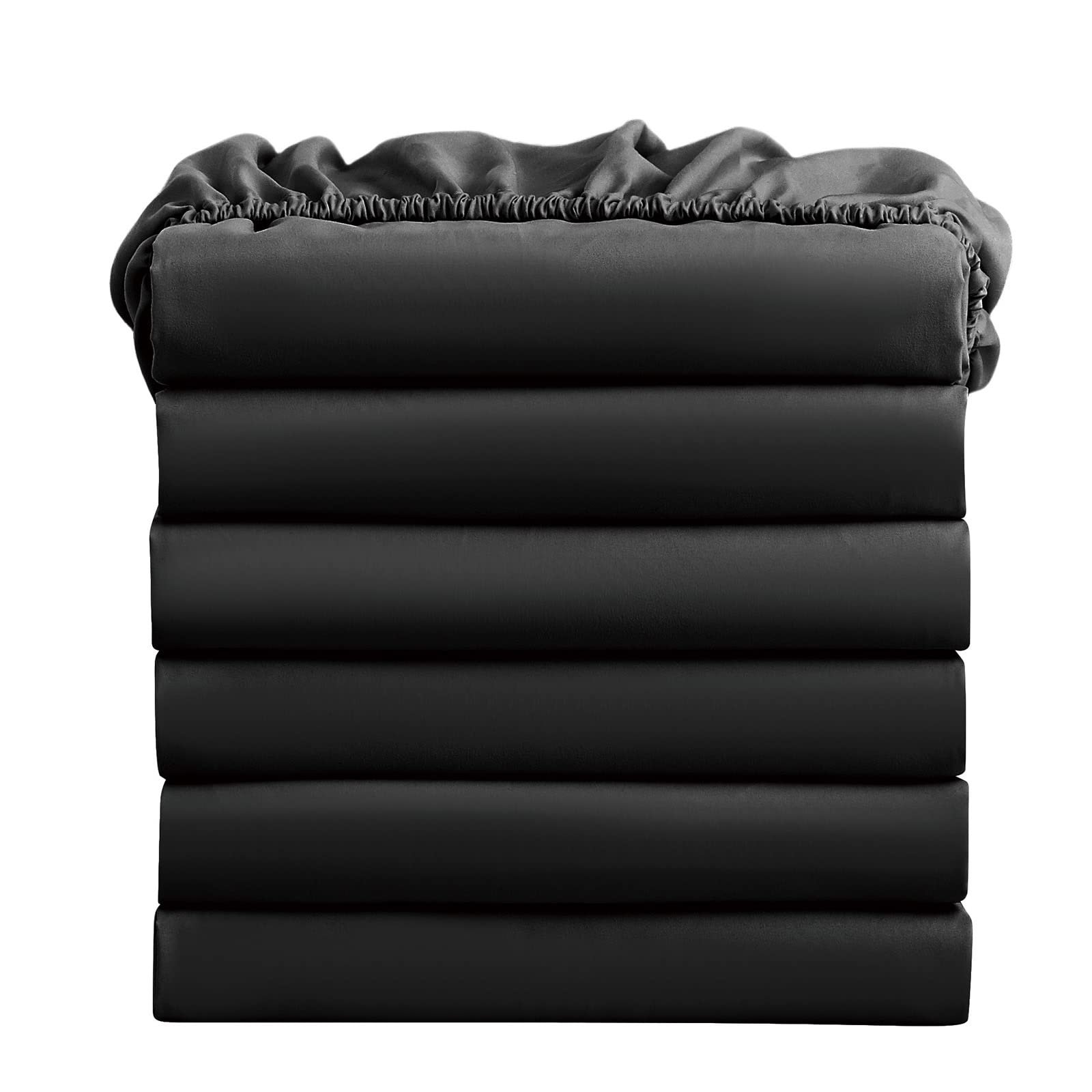 Freshculture Twin Fitted Sheets, Bulk Pack Of 6, Deep Pocket, Soft Microfiber Bottom Sheets For Home, Salons, Hotels, Twin Size
