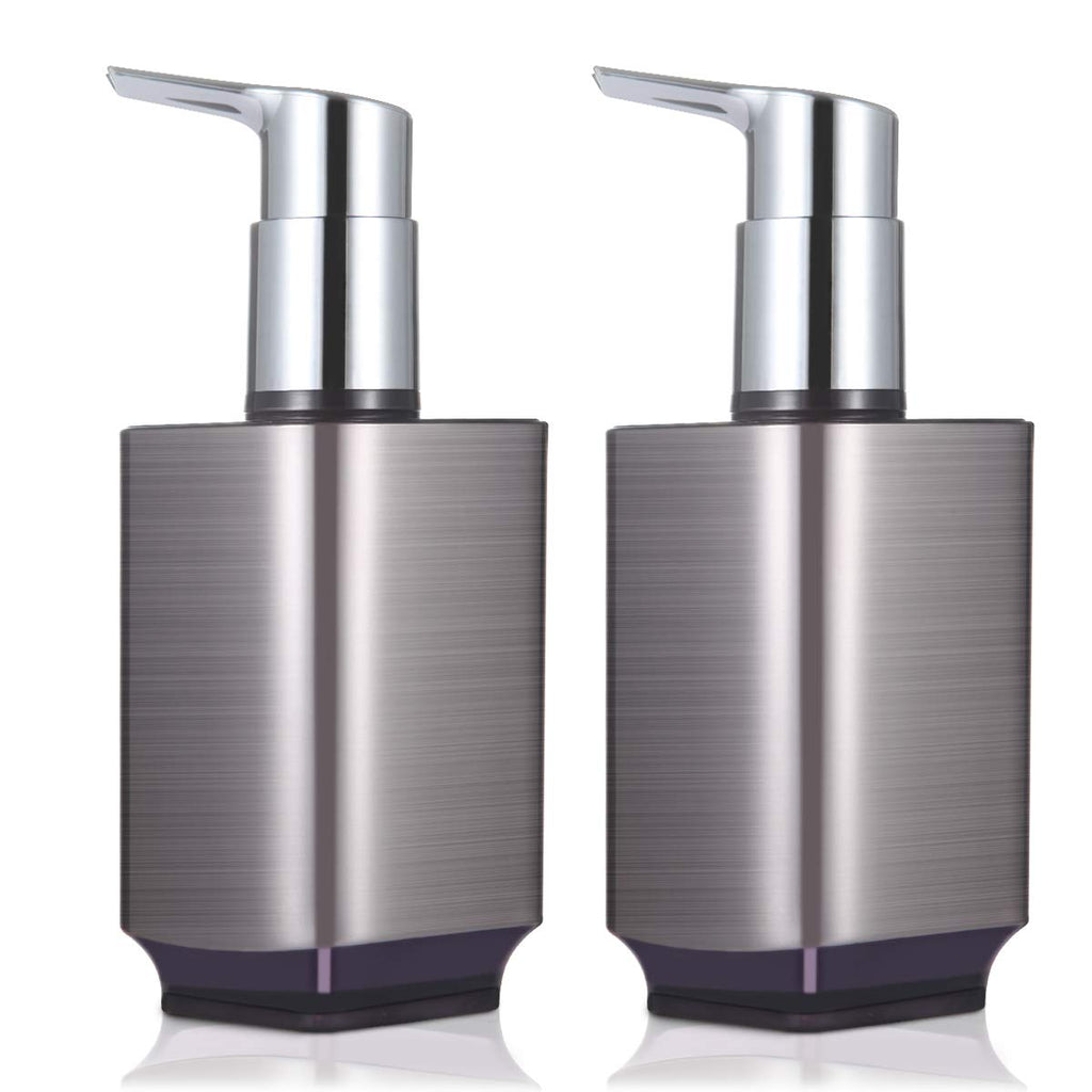Boperzi 2 Pack Soap Dispenser Rust Proof Refillable Liquid Hand & Dish Soap Dispenser Set Leak Proof Plastic Chorme Pump for Kit