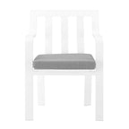 Modway Baxley Outdoor Patio Stackable Aluminum Dining Chair In White Gray