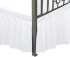 Biscaynebay Wrap Around Bed Skirts With Split Corners For Full Beds 14' Drop, White Elastic Dust Ruffles Easy Fit Wrinkle & Fade Resistant Silky Luxurious Fabric Solid Machine Washable