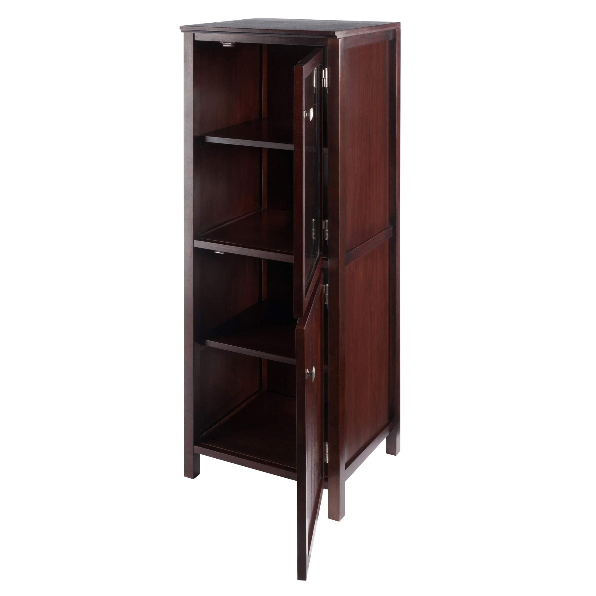 Ergode Wood 3-Pc Brooke Cupboard Set | French Country Charm | Modern Convenience | Solid & Composite Wood | Walnut Finish | Assembly Required (94401-VV)