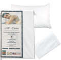 National Allergy Premium 100% Cotton Zippered Pillow Protector - King Size - White - 3 Pack - 300 Thread Count - Hypoallergenic