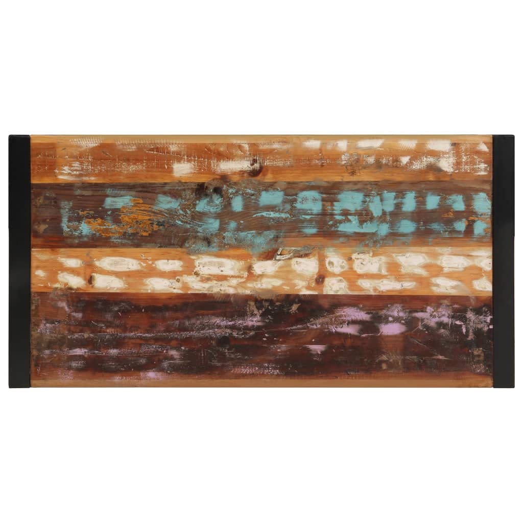 vidaXL Industrial Coffee Table, Solid Reclaimed Timber, Hand Polished, Multicolour Black, 120x60x40 cm, Durable & Stable Design 2