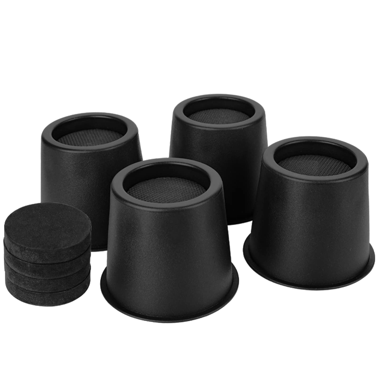 Btsd-Home Round Bed Risers 4 Inch Heavy Duty Furniture Risers Table Chair Risers Lift Up To 10000 Pounds Rise Up 3.5 Inch Set Of