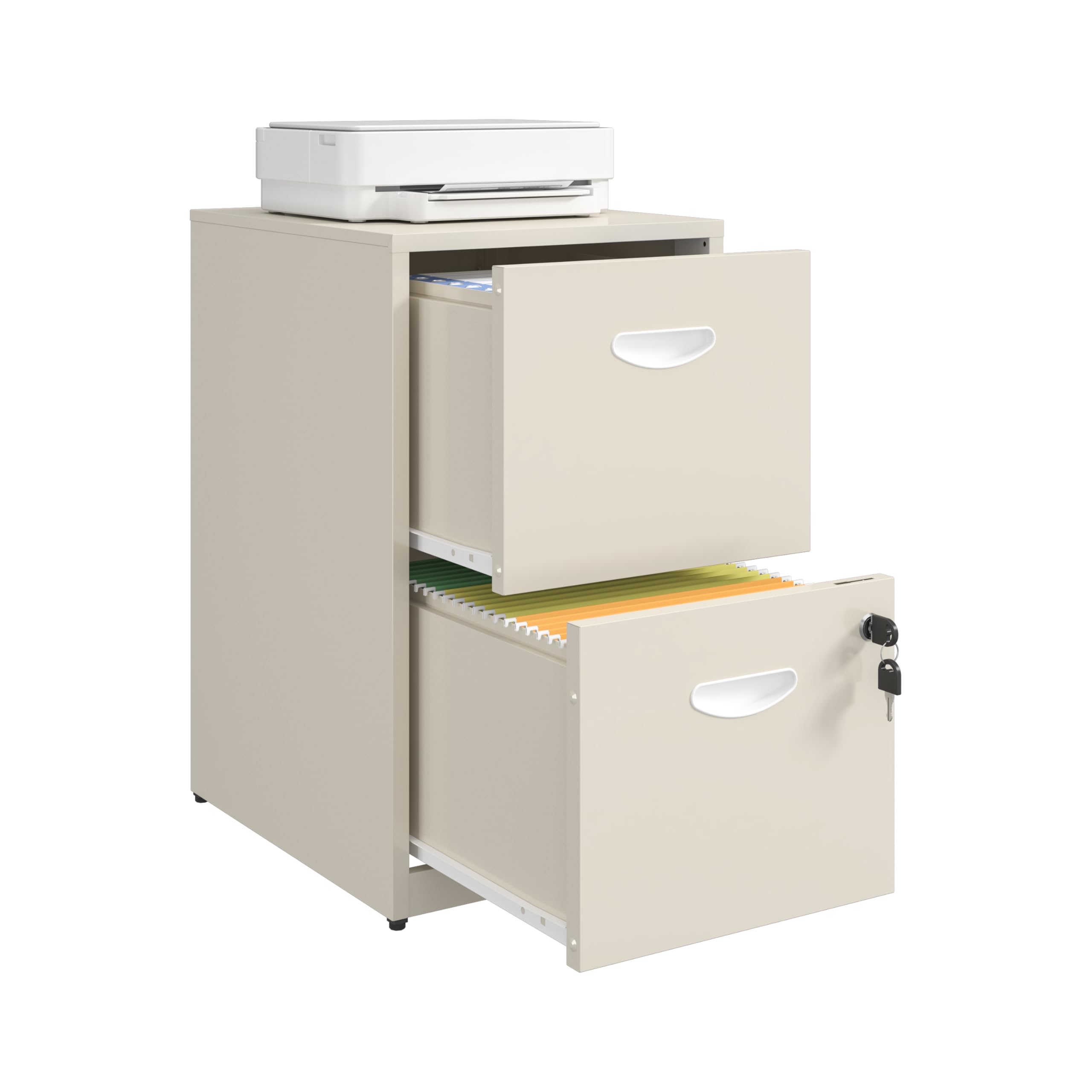 Unicoly 2 Drawer File Cabinet With Lock, Metal File Cabinets For Home Office, Under Desk Storage, Printer Stand, Office File Cab