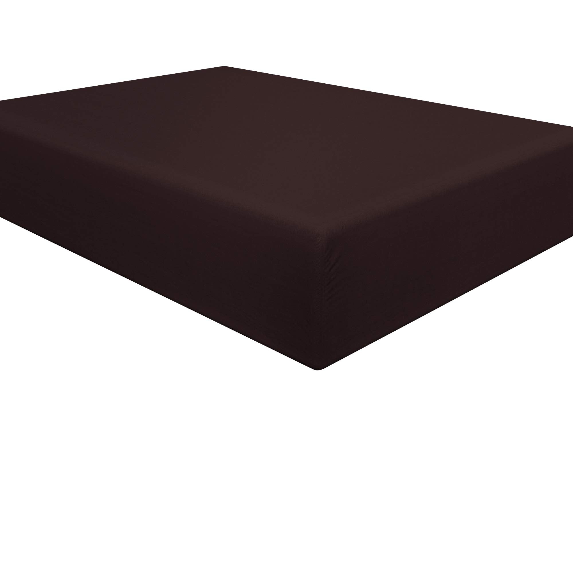 Ntbay 100% Brushed Microfiber Twin Fitted Sheet, 1800 Super Soft And Cozy, Wrinkle, Fade, Stain Resistant Deep Pocket Fitted Bed Sheet Only, Dark Brown