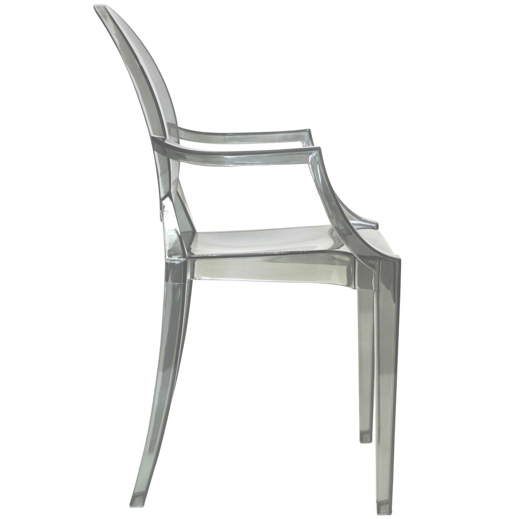 Modway Casper Modern Acrylic Stacking Two Dining Armchairs In Smoke