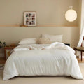 Luxlovery White Comforter Set Twin White Bedding Comforter Set Solid Soft Breathable Blanket Quilts 3 Piece Bedding Set For Twin