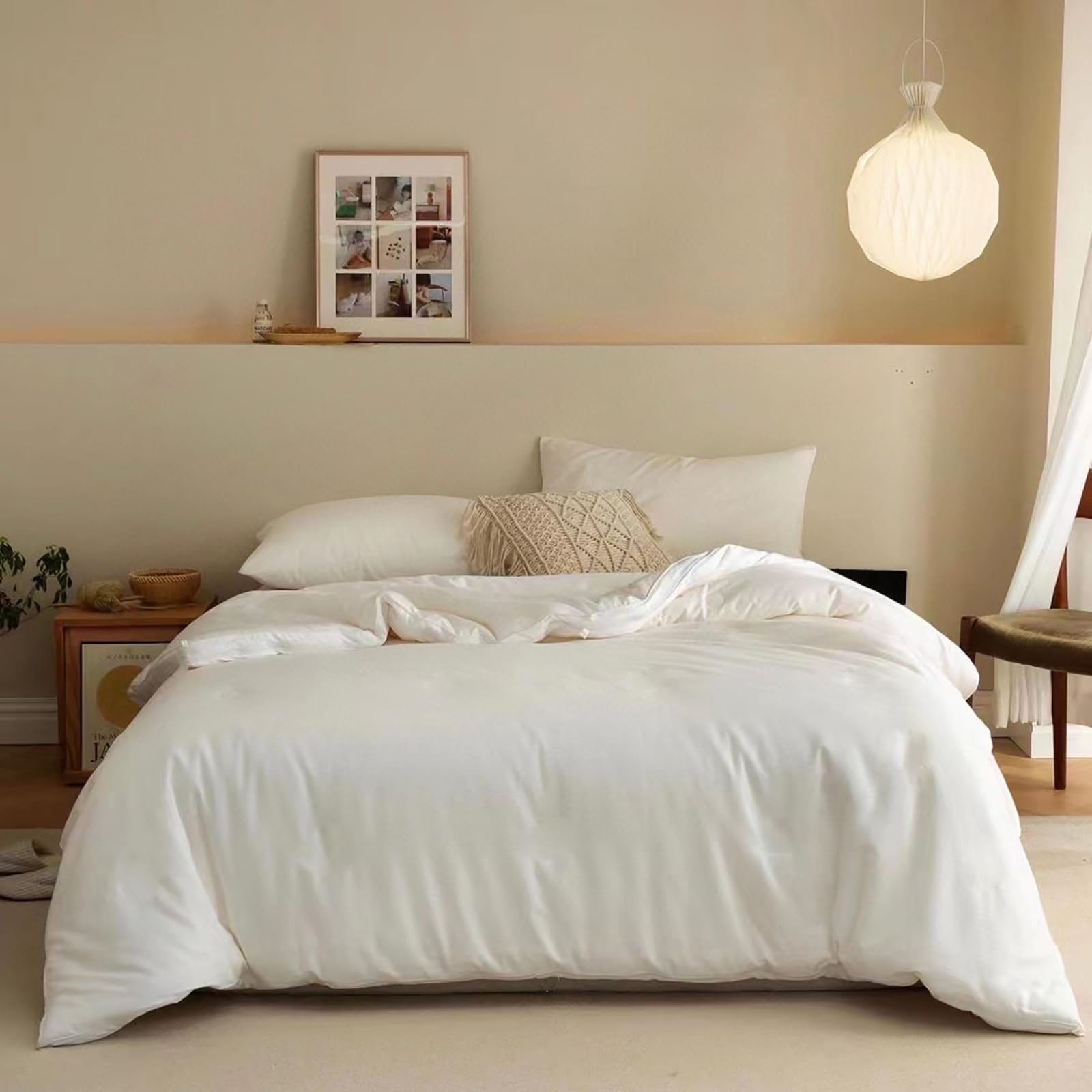 Luxlovery White Comforter Set Twin White Bedding Comforter Set Solid Soft Breathable Blanket Quilts 3 Piece Bedding Set For Twin