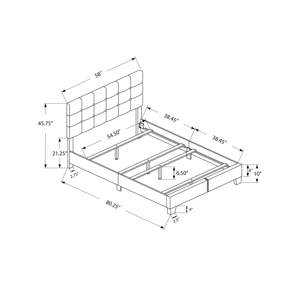 Monarch Specialties Bed Frames, Full, Brown