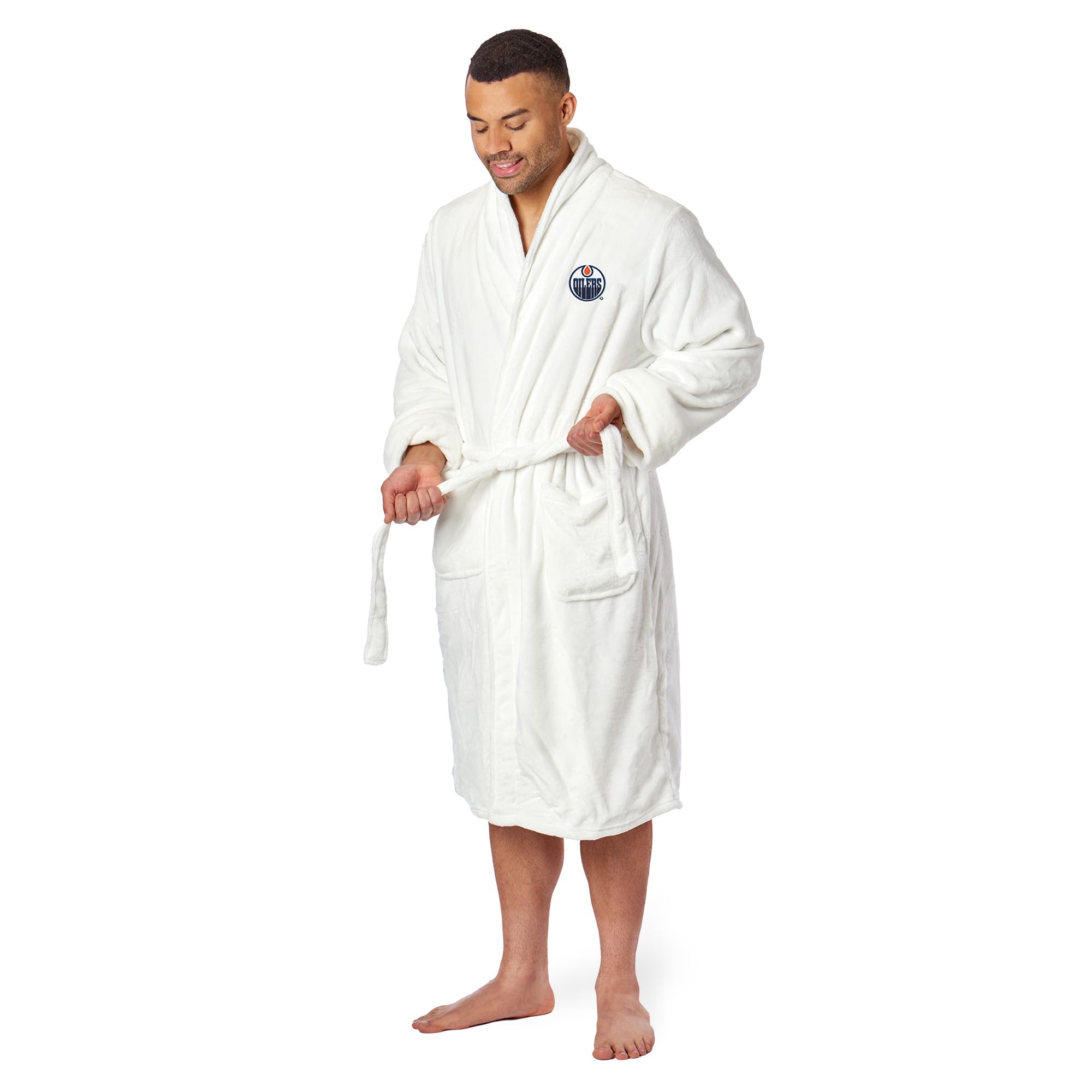 Northwest Nhl Edmonton Oilers Unisex-Adult Silk Touch Bath Robe, Large/X-Large, Team Colors