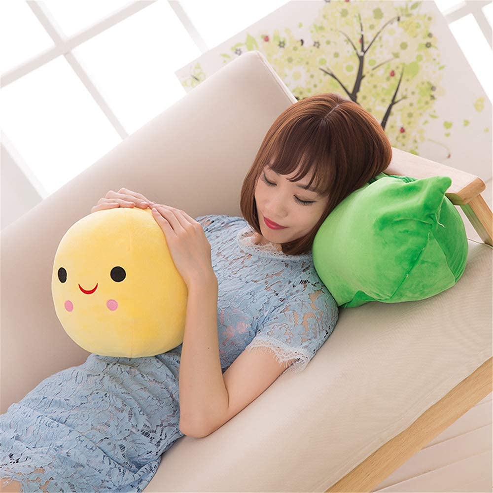 Giant Peas In A Pod Plush Toy Pea Pod Pillow Cute Pea Stuffed Toys Plant Doll Various Sizes (Yellow Beans,27.5'/70Cm)