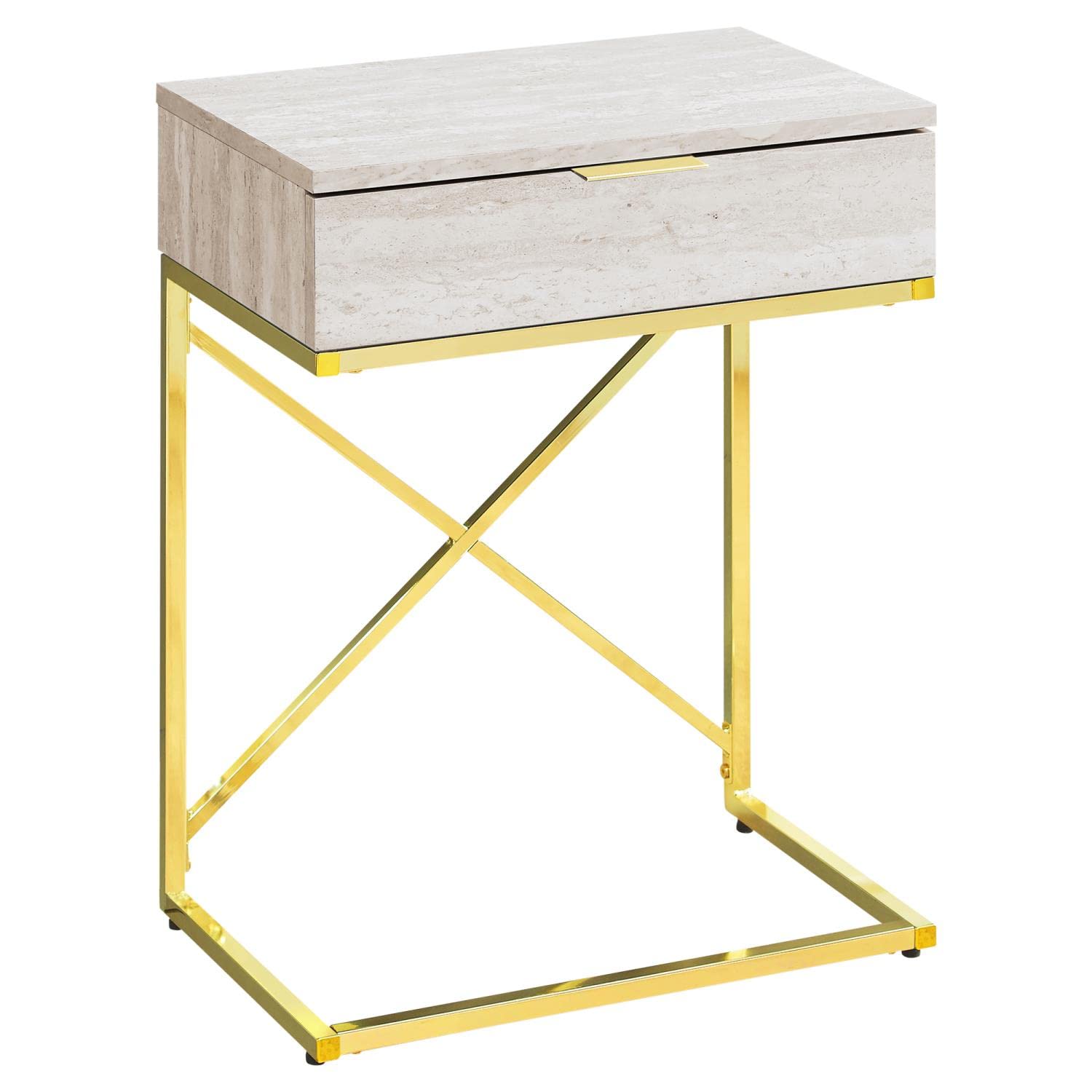 Monarch Specialties I Accent, END Table, Night Stand, BEIGE