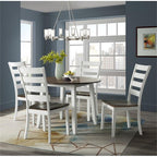 Intercon Kona 42" Drop Leaf Table with 4 Legs, Gray & White